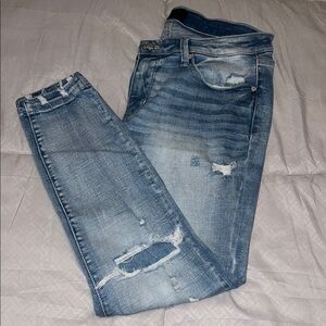 Buckle Black Skinny Jeans - Light Blue